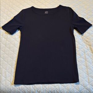 J. Crew Perfect Fit Cotton Tee Navy SZ M